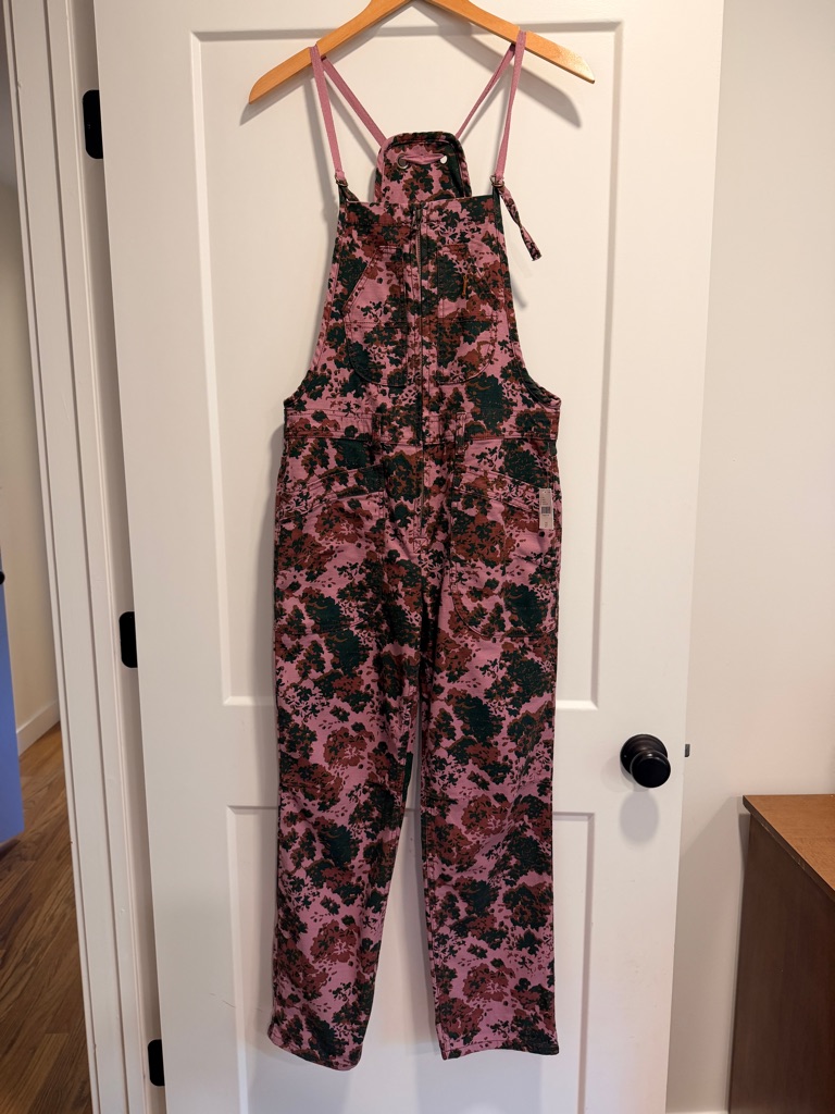 Anthropologie Pink Purple Red Floral Overalls